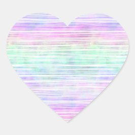 pale rainbow brush stroke stripes : Herz-Aufkleber