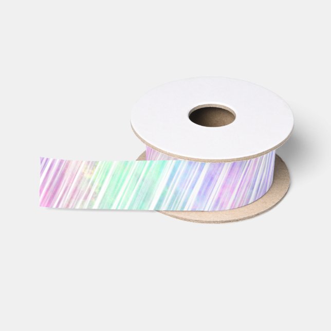 pale rainbow brush stroke stripes : satinband (Spule)