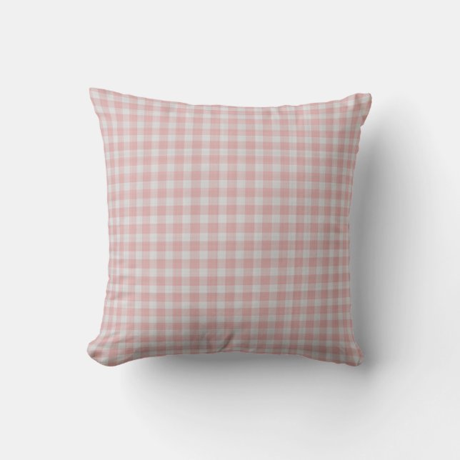 Pale Rose and white Checkered Plaid Kissen (Vorderseite)