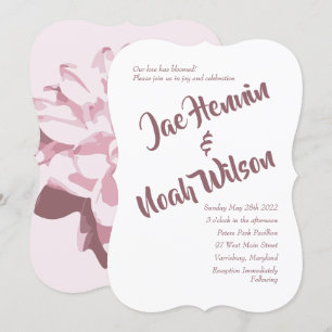 Pale Rose Dahlia Floral Invitations de mariage