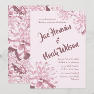 Pale Rose Dahlia Floral Invitations de mariage