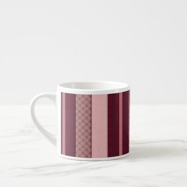 Pale rose & mahogany stripes AI art  Espressotasse (Links)