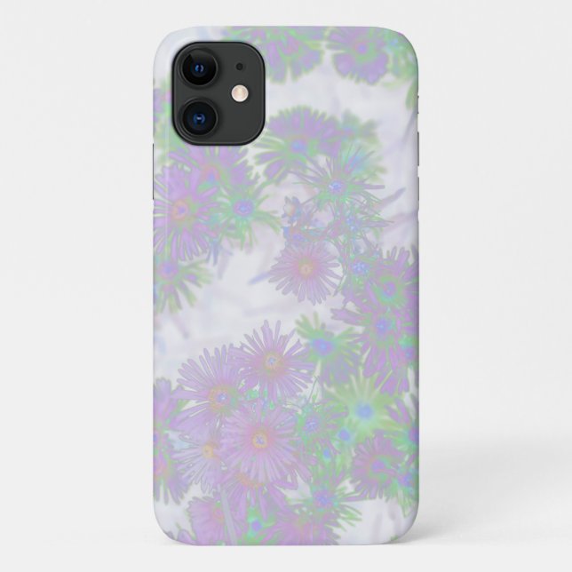 Pale rose pastel Fleurs sauvages iPhone 11 Coque (Dos)