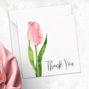 Pale Rose Tulip Personnalisé Carte de remerciement