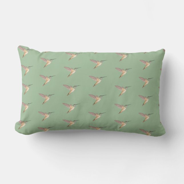 Pale Sage Allen's Hummingbird Lendenkissen (Vorderseite)