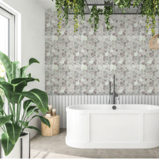 Pale Sage Eggshell Mosaic Tapete