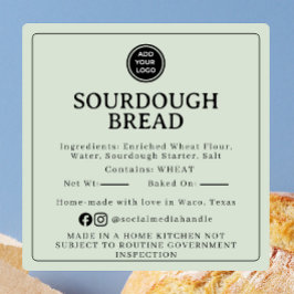 Pale Sage Sourdough-Zutaten-Cottage-Aufkleber Quadratischer Aufkleber
