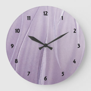 Pale Soft Lilac Große Wanduhr