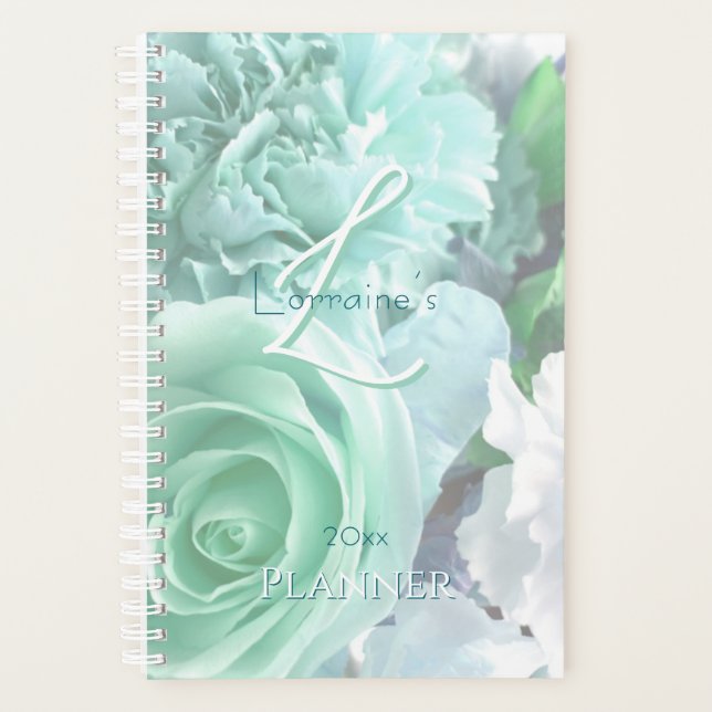 Pale Teal Rose Secret Gardens Planer (Vorderseite)