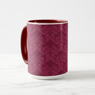 Pale Wine Damask Bows Tasse