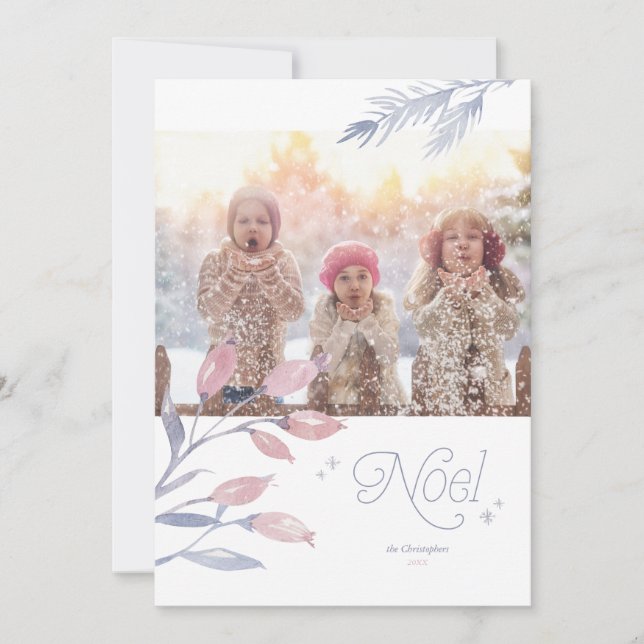 Pale Winter Berries Weihnachtsfeiertag (Vorderseite)