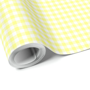 Pale Yellow Gingham Geschenkpapier