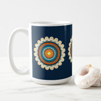 Pale Yellow Orange Mandala Mug Kaffeetasse