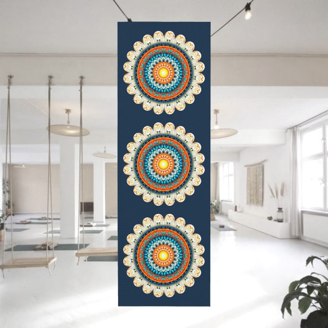 Pale Yellow Orange Mandala Yoga Mat Yogamatte (Von Creator hochgeladen)