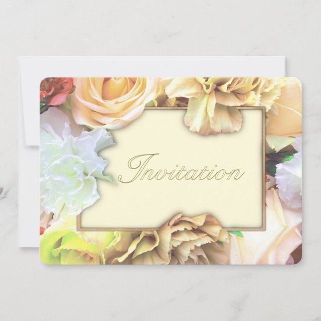 Pale Yellow Rose Birthday Party Invitation Einladung (Vorderseite)