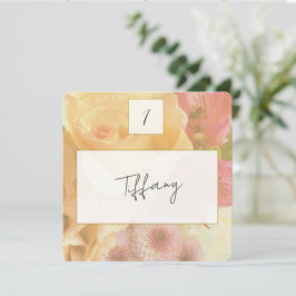 Pale Yellow Rose Place Setting Card Mitteilungskarte