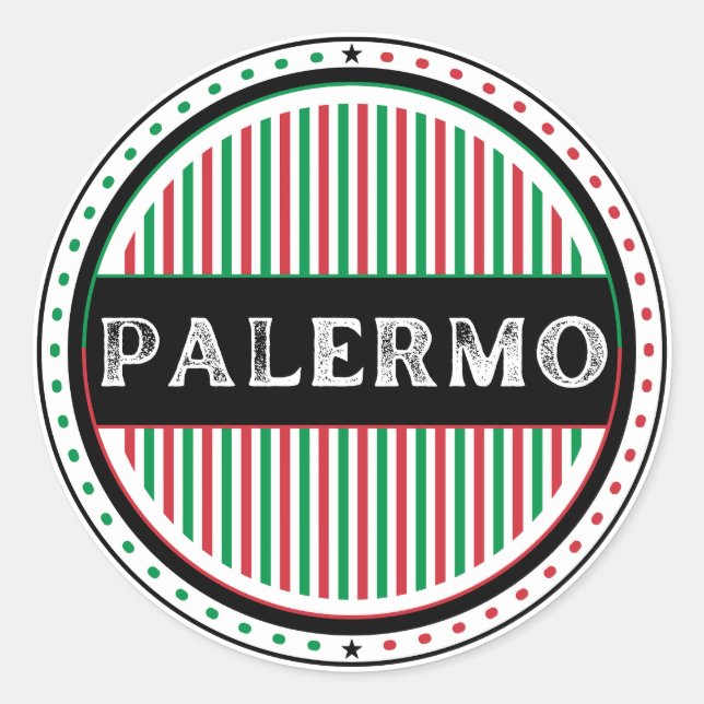 Palermo City Pride Emblem – Italian Identity Runder Aufkleber (Vorderseite)