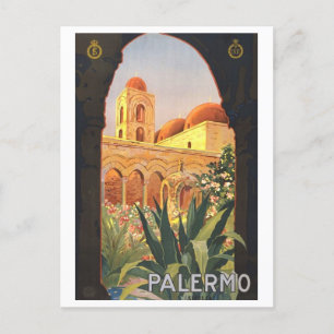 Palermo Italien Vintage Reiseplaner Postkarte
