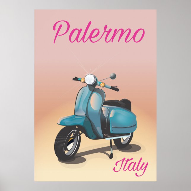 Palermo Italy Scooter-Poster Poster (Vorne)