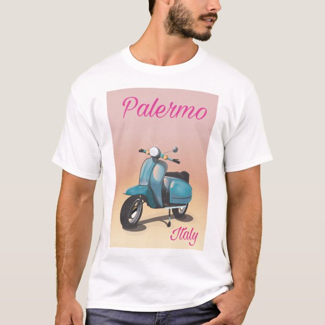 Palermo Italy Scooter-Poster T-Shirt (Vorderseite)