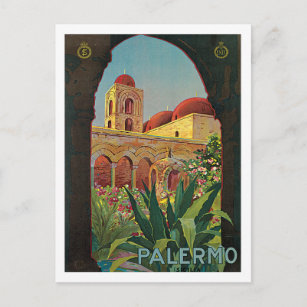 Palermo Sicilia Italien Vintage Travel Poster Postkarte