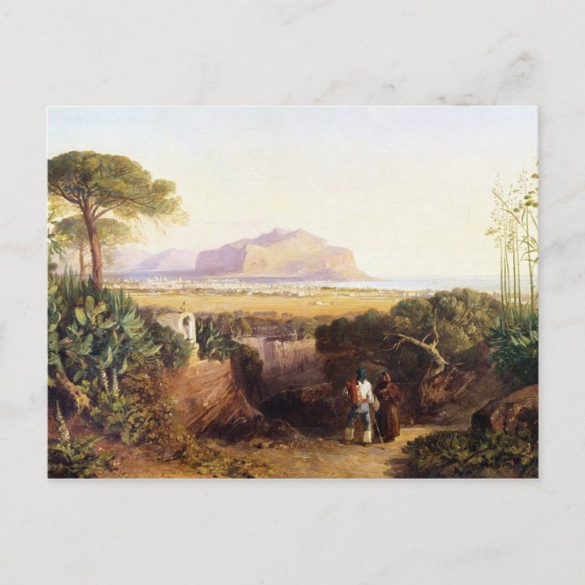 Palermo, Sizilien, 1847 (Öl auf Leinwand) Postkarte (Vorderseite)