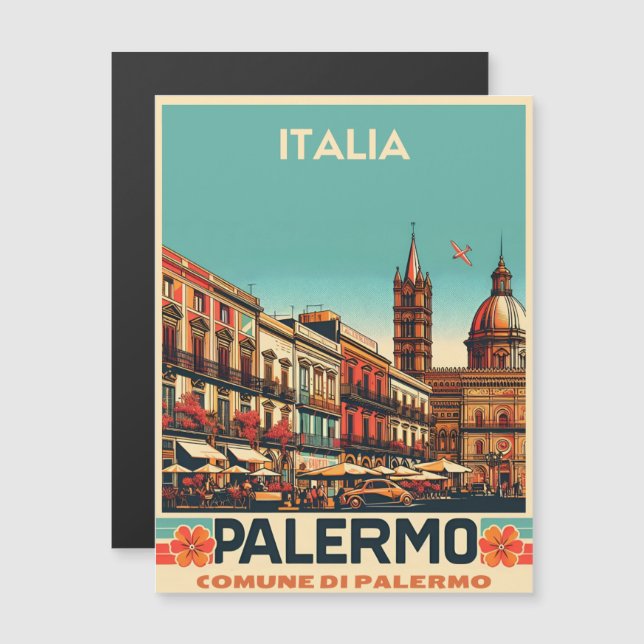 Palermo Vintage Geschenke aus der italienischen Kü Magnetkarte (Vorne/Hinten)