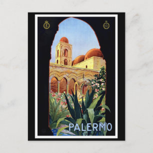 "Palermo" Vintage Reiseposter Postkarte