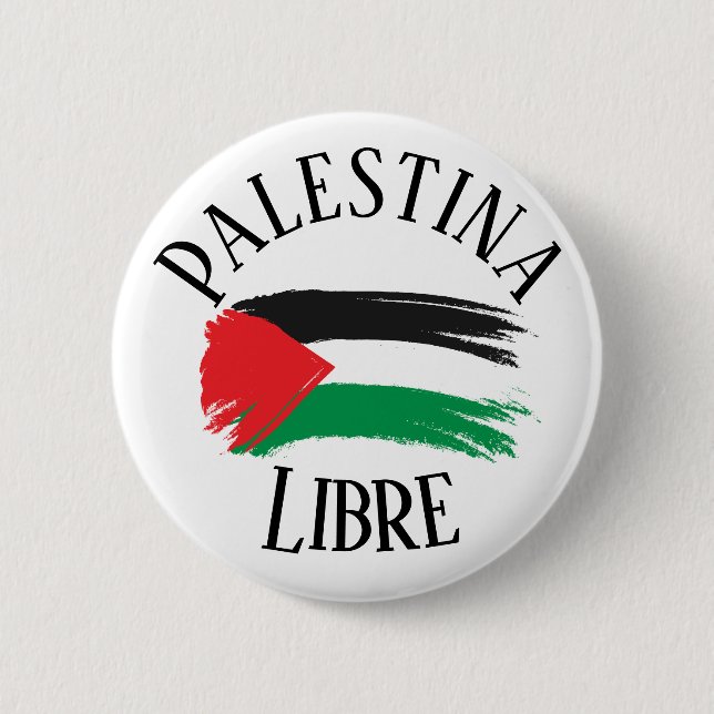 Palestina Libre Free Palestine Español Button Butt (Vorderseite)