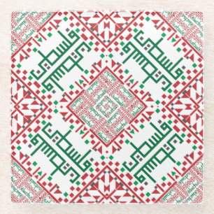 Palestine Embroidery täreez Pattern Glasuntersetzer