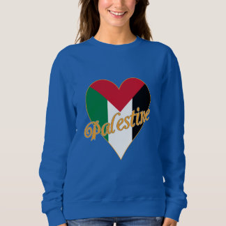 Palestine Flag ف ل س ط Arabic und English WordArt Sweatshirt