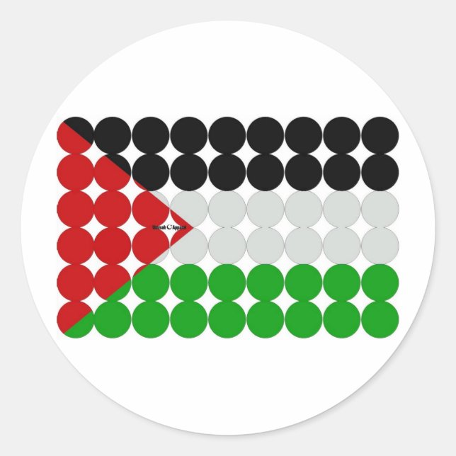 Palestine Flag Circles Runder Aufkleber (Vorderseite)