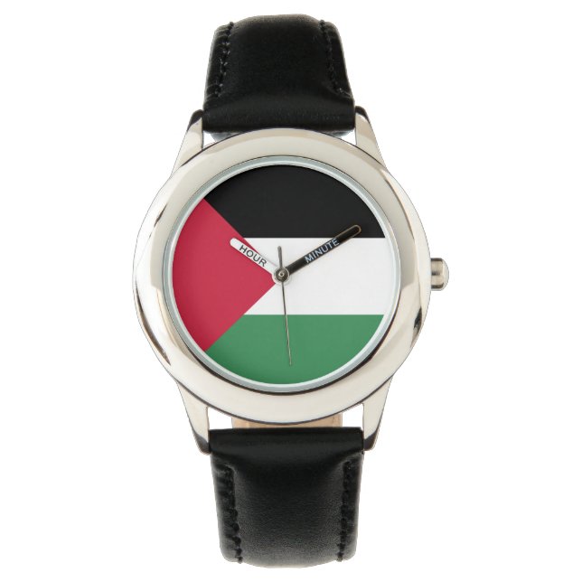Palestine Flag Emblem Armbanduhr (Vorderseite)