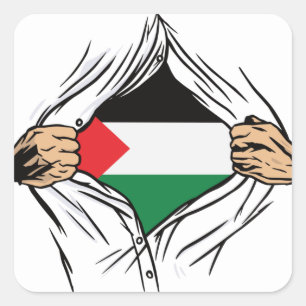 Palestine Flag for Palestinian Quadratischer Aufkleber