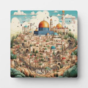Palestine Illustration Tabletop Plaque mit Easel Fotoplatte