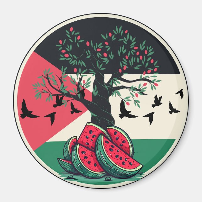 Palestine Kulturschatz Olivenweg Magnet (Vorne)