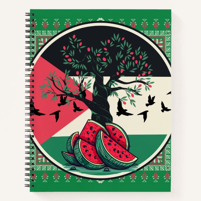 Palestine Kulturschatz Olivenweg Notizbuch (Vorderseite)