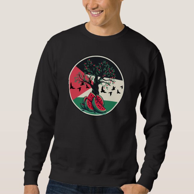 Palestine Kulturschatz Olivenweg Sweatshirt (Vorderseite)