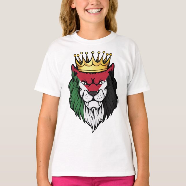 Palestine Lion King Flag T-Shirt (Vorderseite)