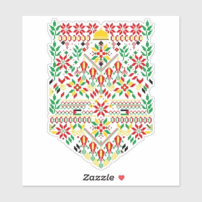 Palestine Tatreez Traditionelle Stickerei Aufkleber (Blatt)