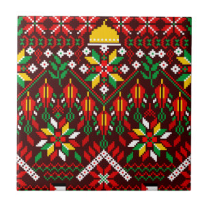 Palestine Tatreez Traditionelle Stickerei Fliese