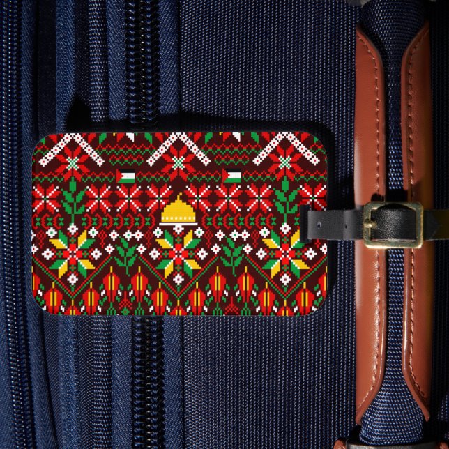 Palestine Tatreez Traditionelle Stickerei Gepäckanhänger (Vorderseite Insitu 4)
