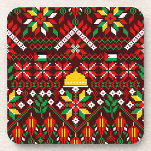 Palestine Tatreez Traditionelle Stickerei Getränkeuntersetzer