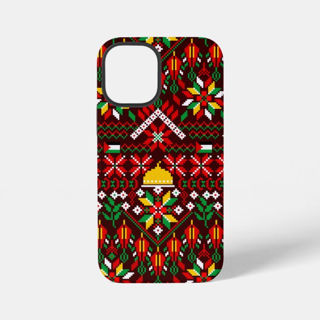 Palestine Tatreez Traditionelle Stickerei iPhone 12 Mini Hülle (Rückseite)