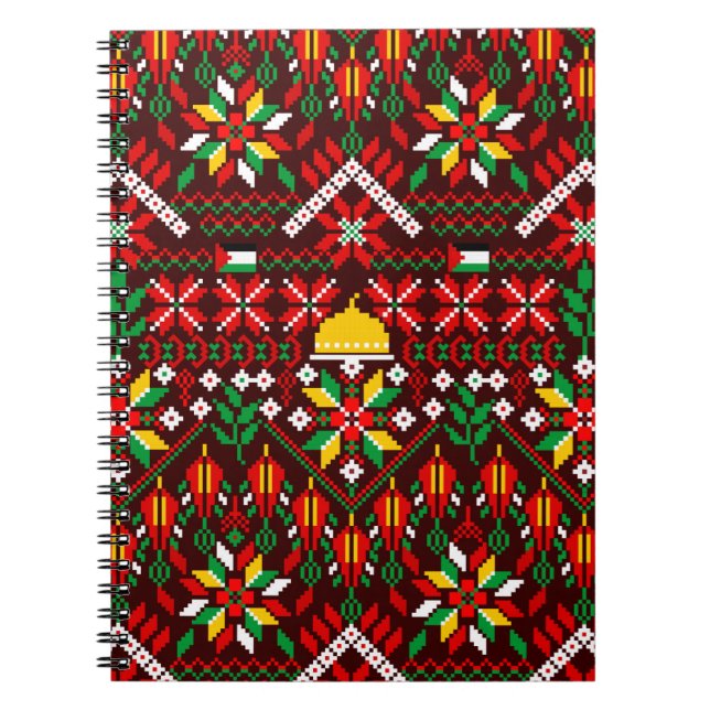 Palestine Tatreez Traditionelle Stickerei Notizblock (Vorderseite)
