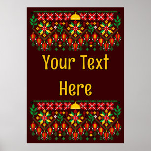 Palestine Tatreez Traditionelle Stickerei Poster
