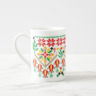 Palestine Tatreez Traditionelle Stickerei Prozellantasse