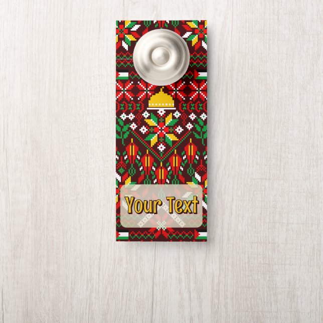 Palestine Tatreez Traditionelle Stickerei Türanhänger (Auf Knauf)