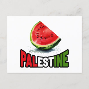 Palestine Watermelon - Bold Type Palestine Flag Co Postkarte
