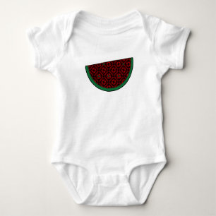 Palestine watermelon Embroidery red tatreez Baby Strampler